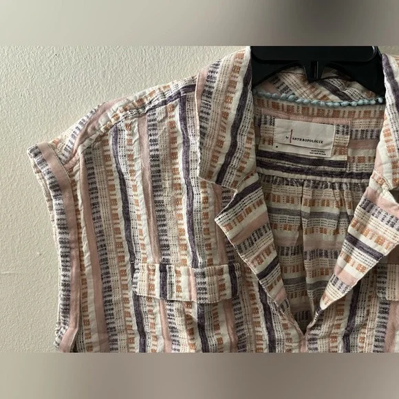 Anthropologie Cropped Boxy Utility Pullover Top - Picture 5 of 11